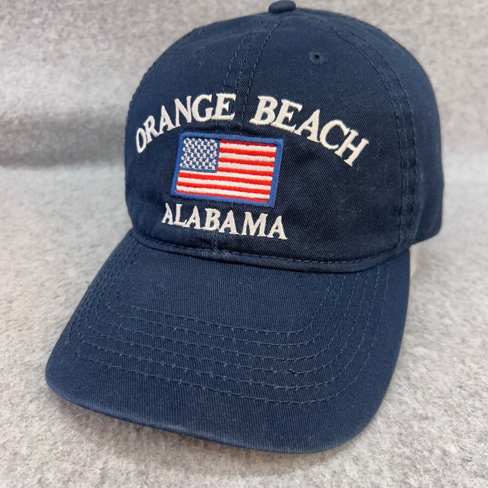 Orange Beach Alabama USA Flag Unisex Navy Alvin's Island Baseball Hat OSFA